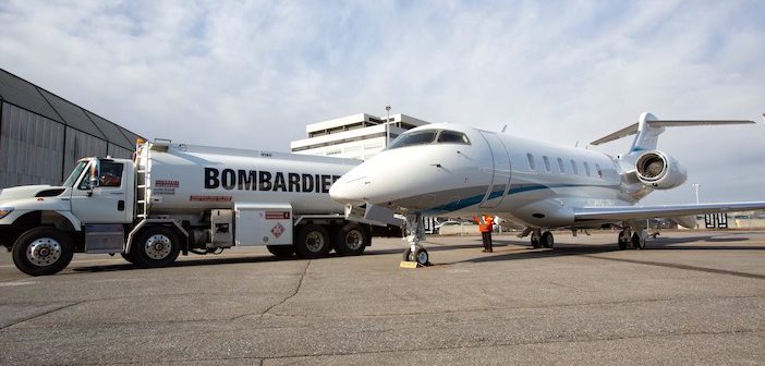 Latitude 33 Aviation has taken delivery of the first Bombardier customer aircraft to fly away on sustainable aviation fuel (SAF)