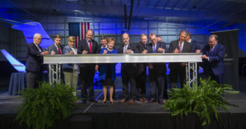 Ceremonial steel beam signing at the Fort Worth MRO announcement