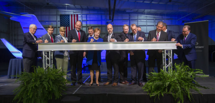 Ceremonial steel beam signing at the Fort Worth MRO announcement