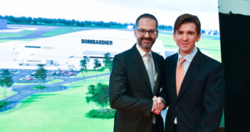 Jean Christophe Gallagher vice president and general manager of customer experience at Bombardier and Robert Walters commercial director, London Biggin Hill Airport