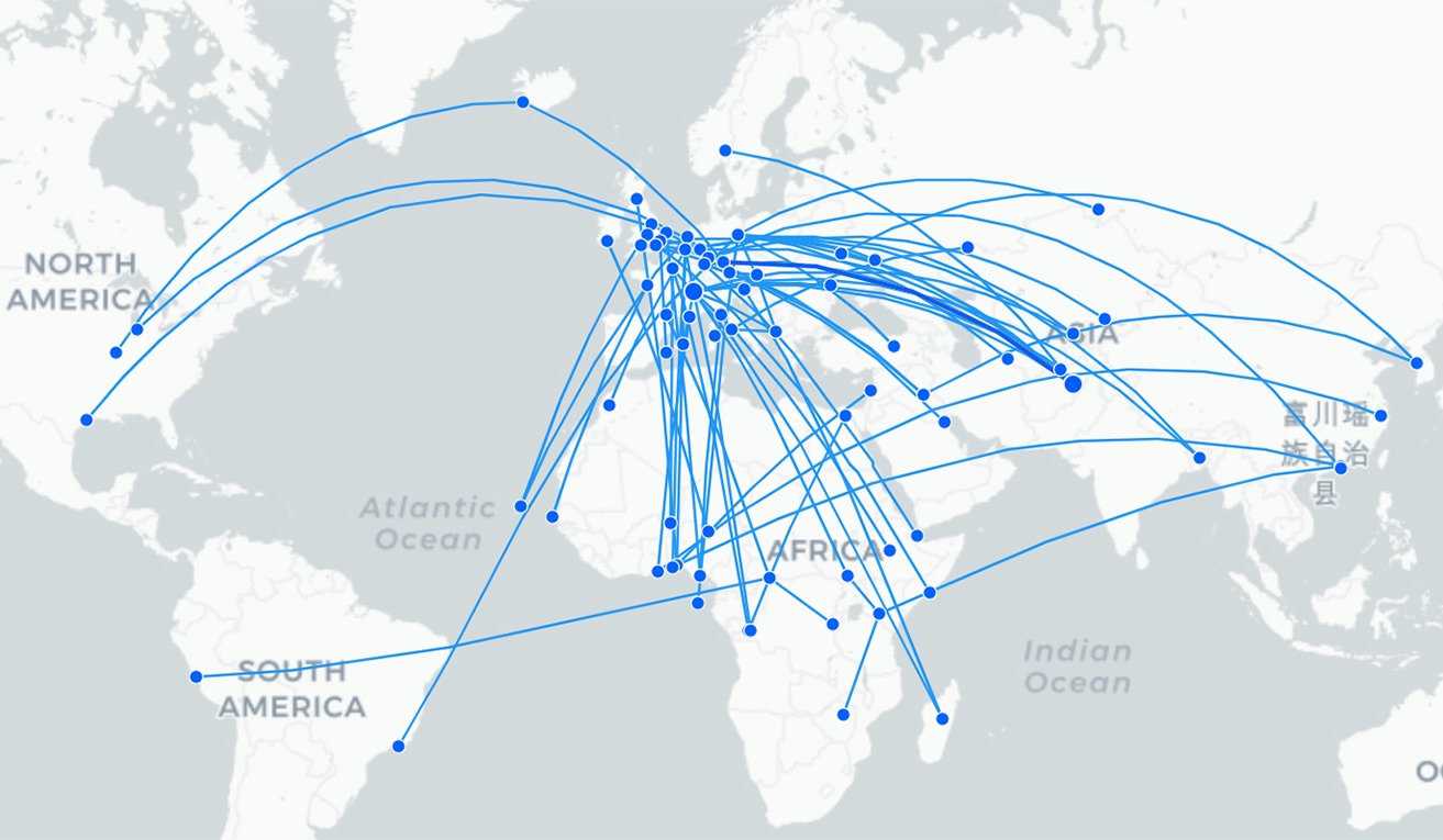 Covid-19 flight map