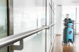 Cleaning equipment once seen in hospitals is now used in FBOs, including automated solutions such as this UV-robot