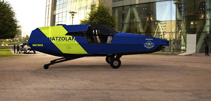 Artist's impression of the CityHawk in the air ambulance livery (Image: Urban Aeronautics)