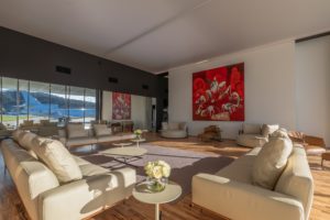 The lounges at HADID Riviera have been designed to be relaxing and feature contemporary artwork