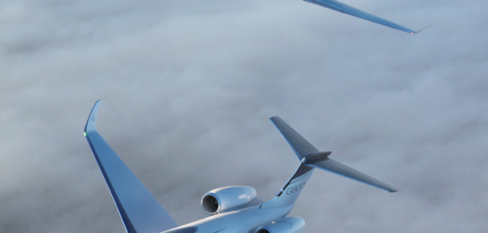 The new Gulfstream G800 in foreground, with the new Gulfstream G400. (photo illustration)