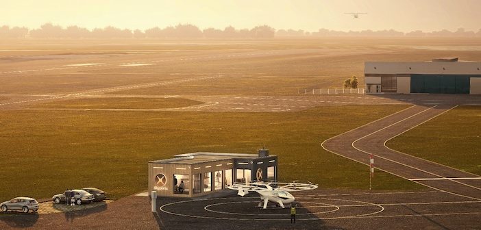 Artist's impression of a vertiport