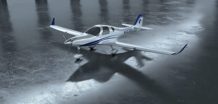 Artist's rendering of the eFlyer 2 in a hangar (Image: Bye Aerospace)