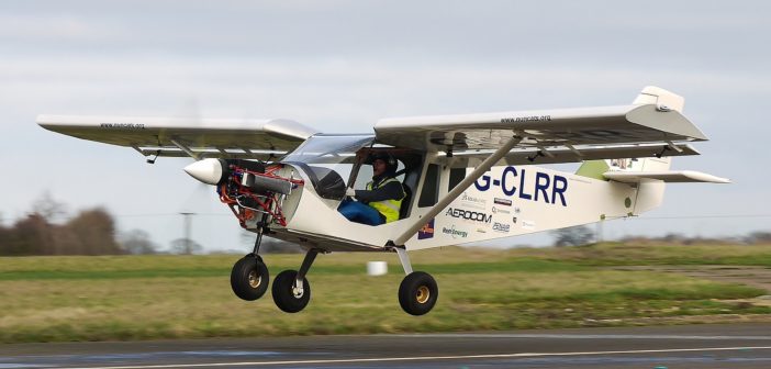 The NUNCATS battery-electric sky jeep takes off for its first test flight from Old Buckenham Airfield in the UK (Image: NUNCATS)