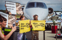 Protestors at EBACE
