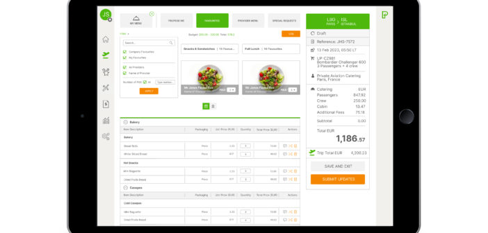 Private Flight’s online catering tool is now available for freelance or managed aircraft crew to procure catering from a global catering network