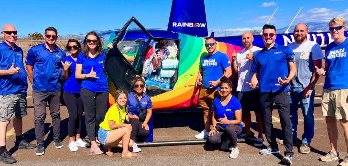 Rainbow Helicopters has mobilized its helicopter tour company to provide vital supplies to the Maui fire victims